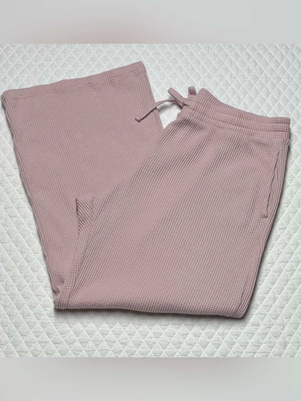 Abercrombie & Fitch Waffle Knit Drawstring Dusty Pink L